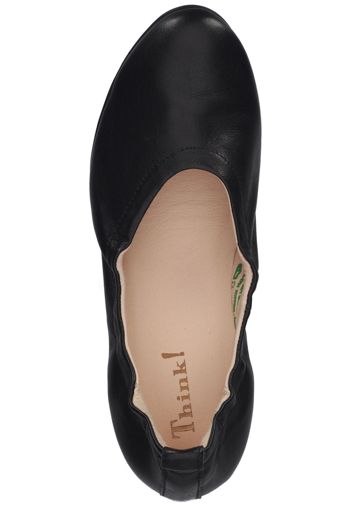 Think! Ballerinas Glattleder Schwarz