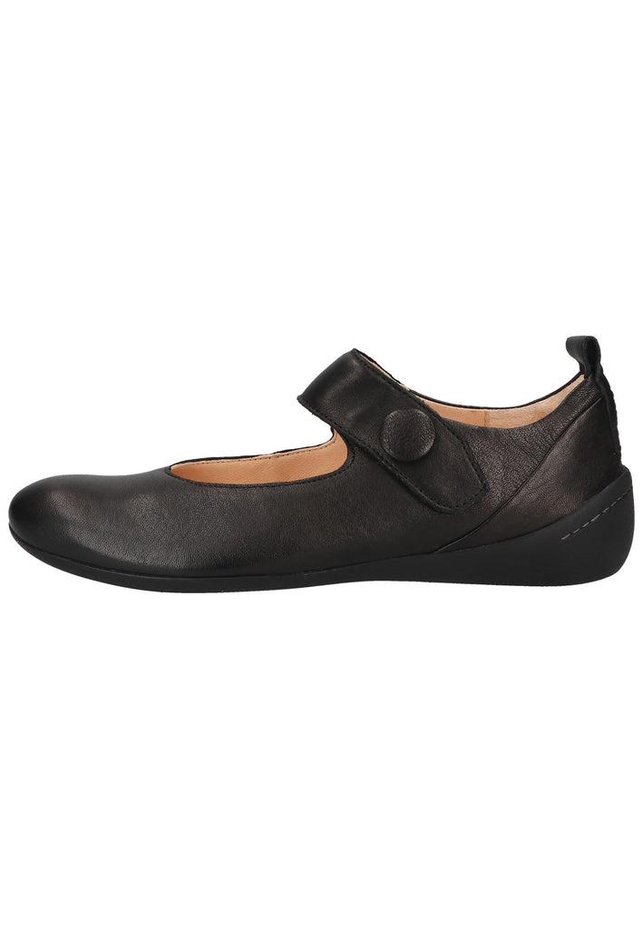 Think! Ballerinas Glattleder Schwarz