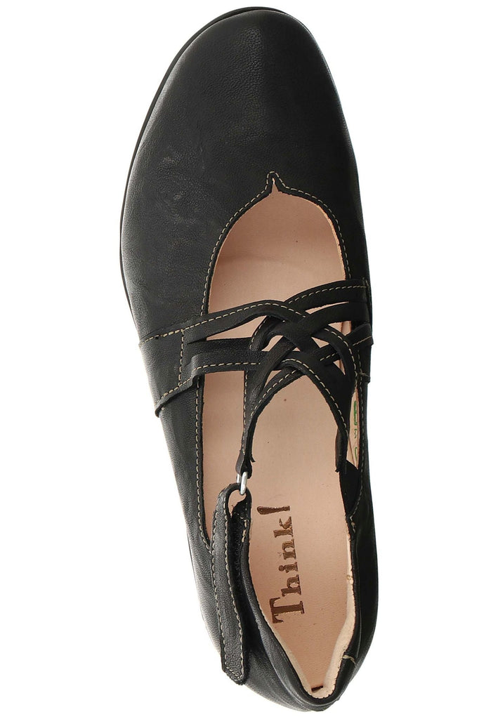 Think! Ballerinas Leder Schwarz