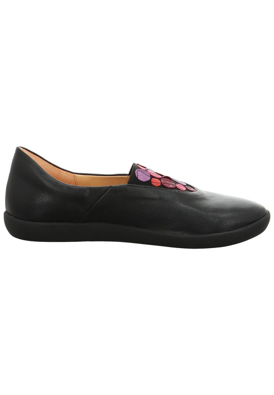 Think! Ballerinas Leder Schwarz Kombi
