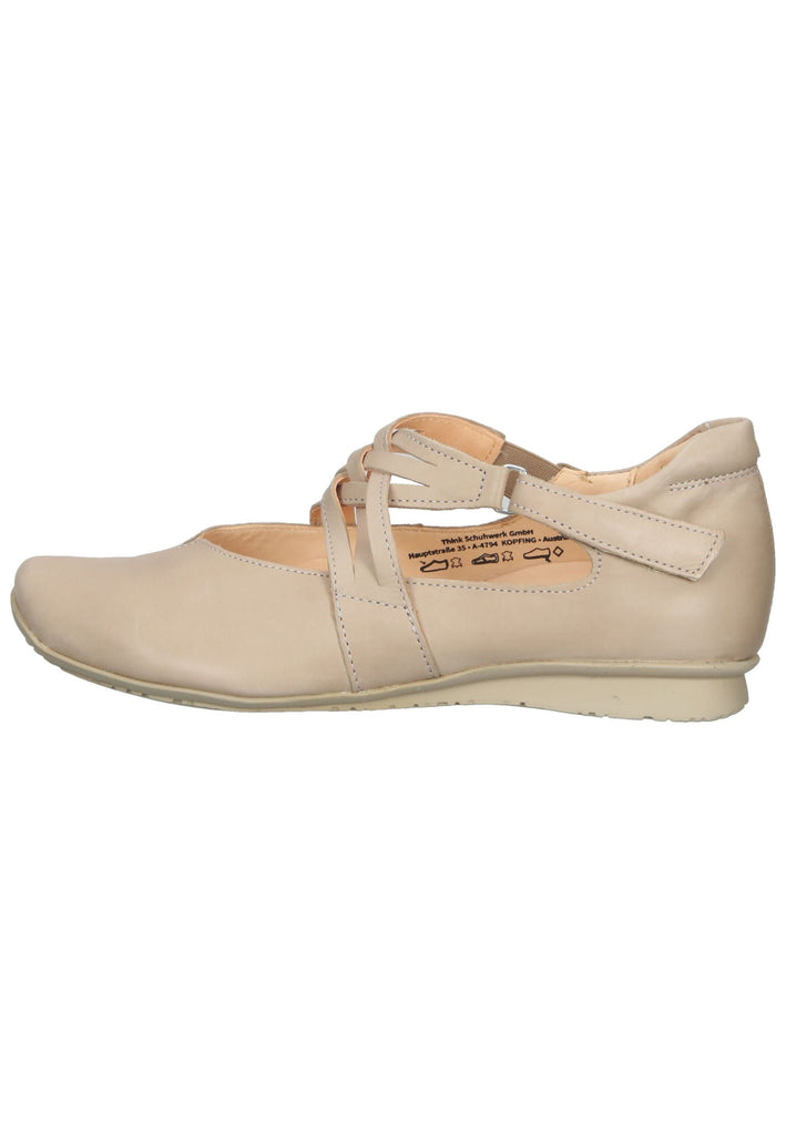 Think! Ballerinas Leder Taupe