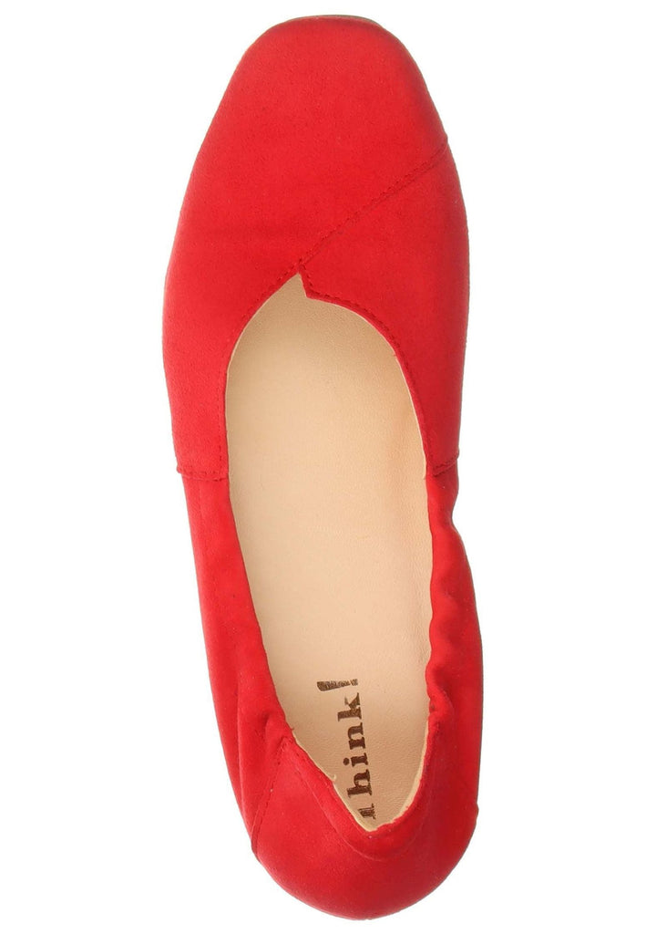 Think! Ballerinas Veloursleder Rot