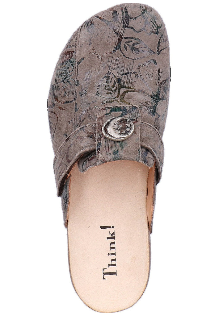 Think! Clogs Leder Taupe