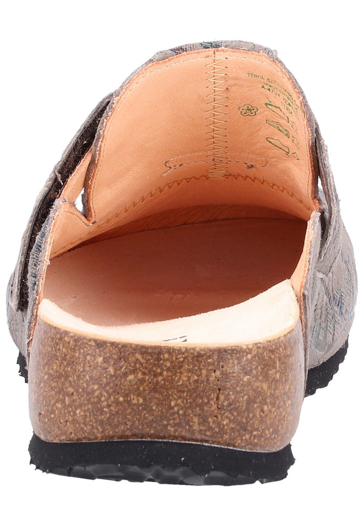 Think! Clogs Leder Taupe