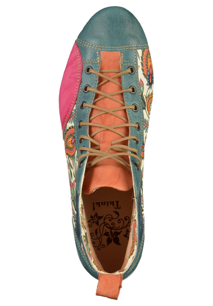 Think! Halbschuhe Leder/Textil Grün