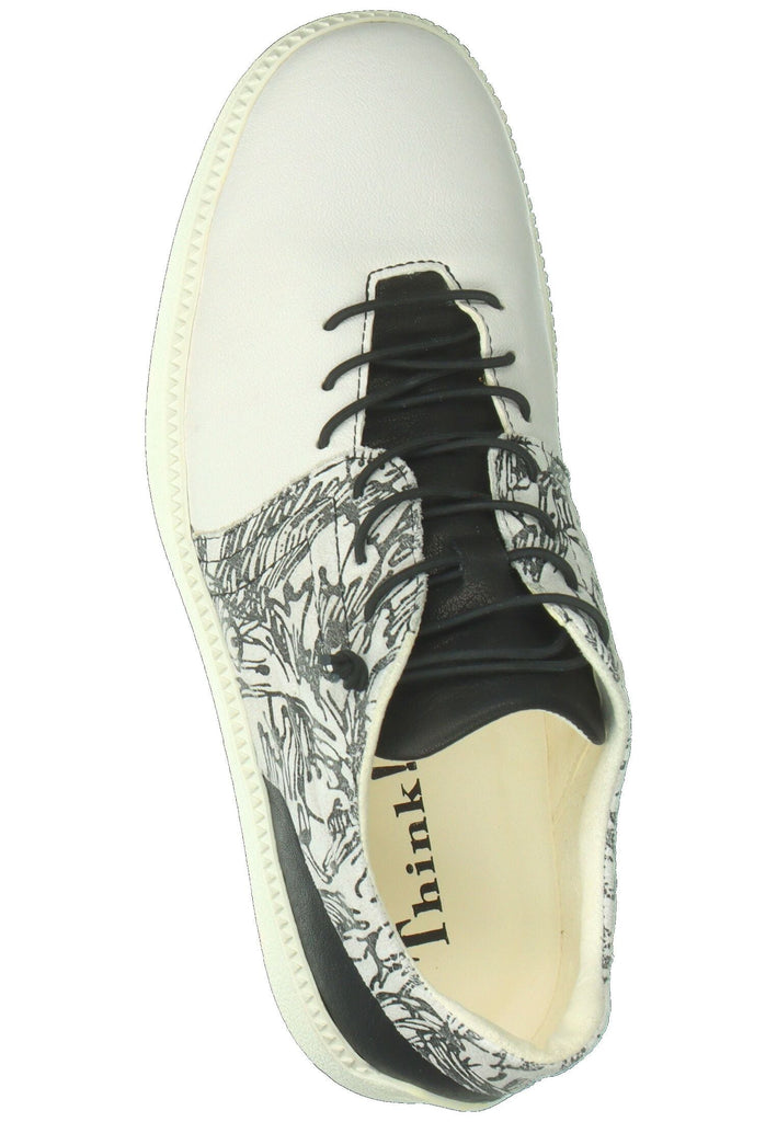 Think! Halbschuhe Leder/Textil Weiß/Schwarz