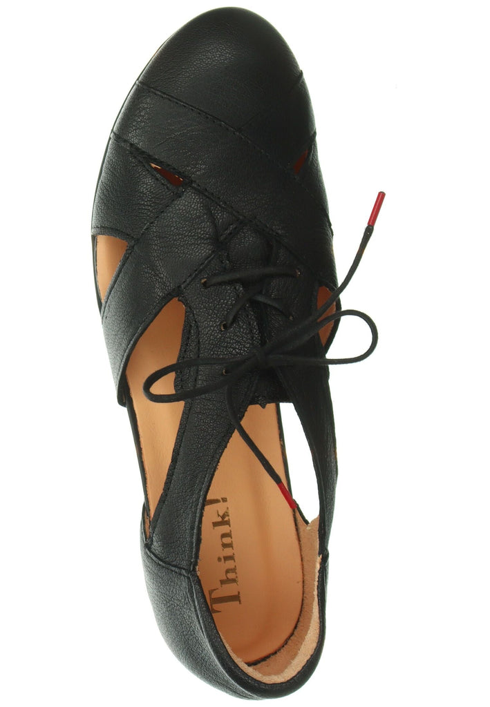 Think! Halbschuhe Nappaleder Schwarz/Schwarz