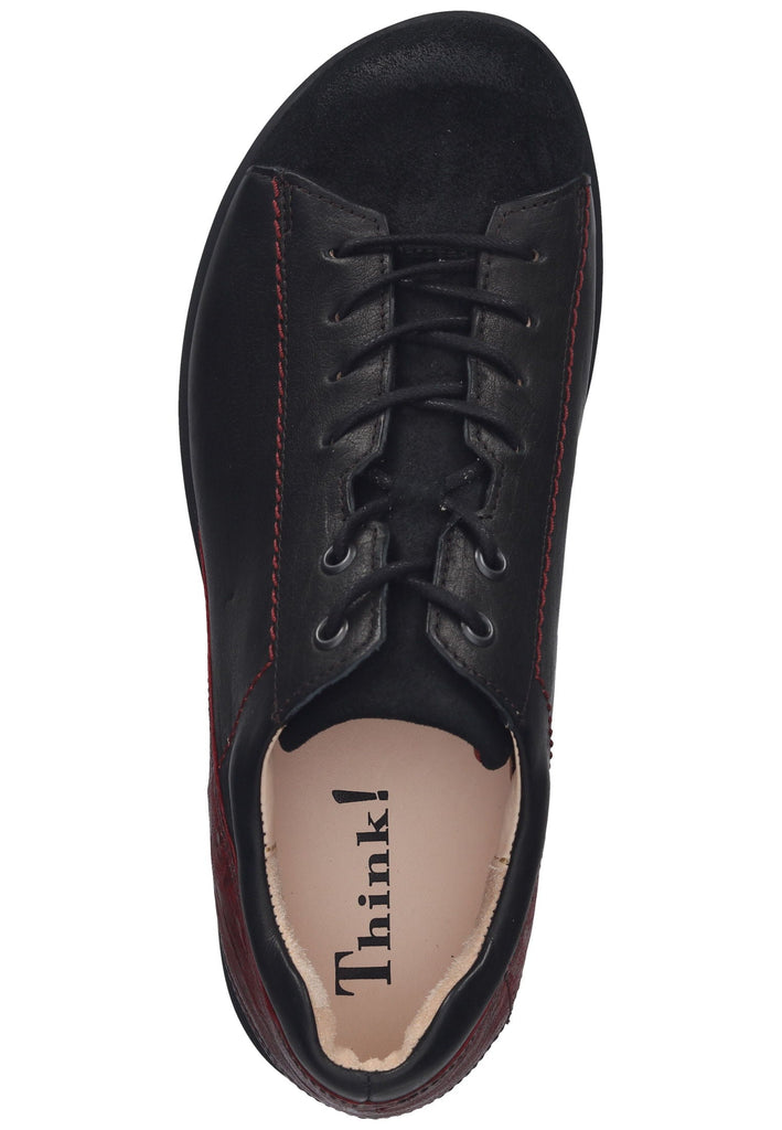 Think! Halbschuhe Veloursleder Schwarz Kombi