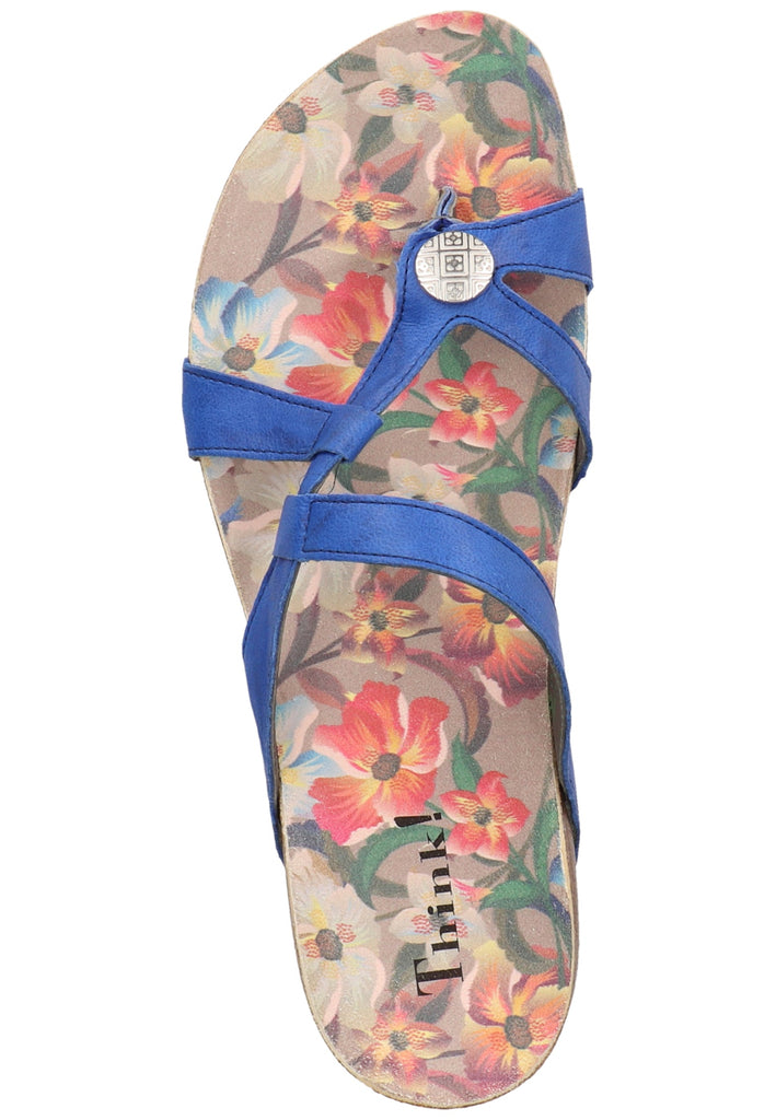 Think! Pantoletten Glattleder Blau