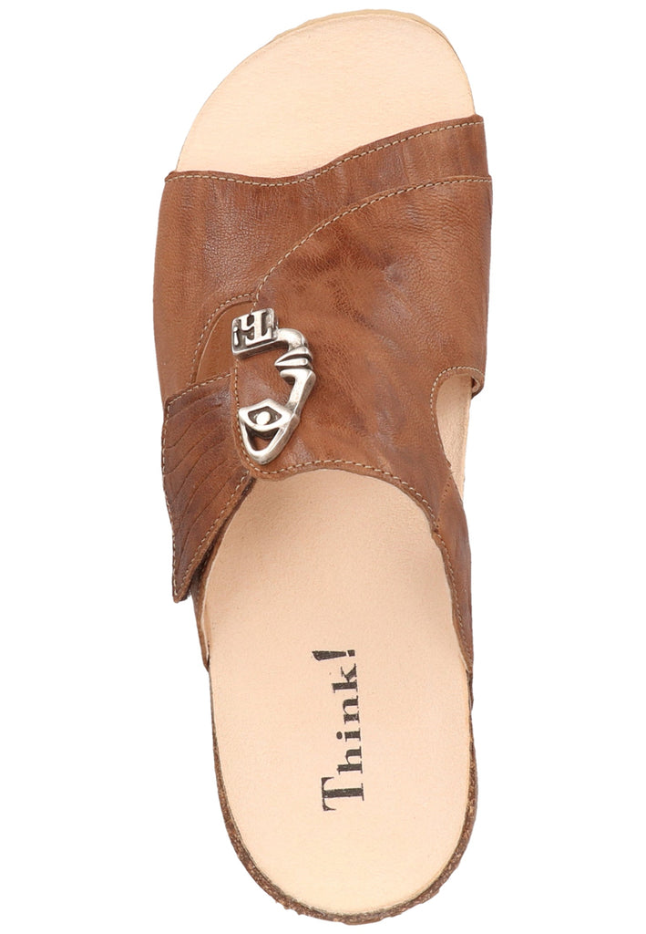 Think! Pantoletten Glattleder Braun