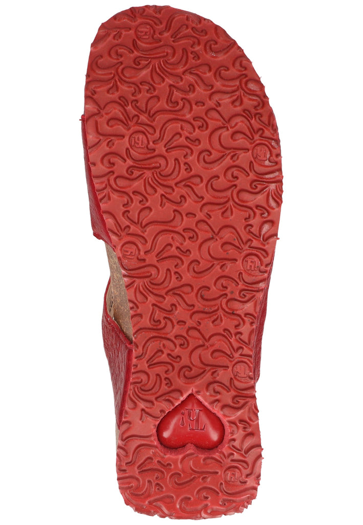 Think! Pantoletten Glattleder Cherry