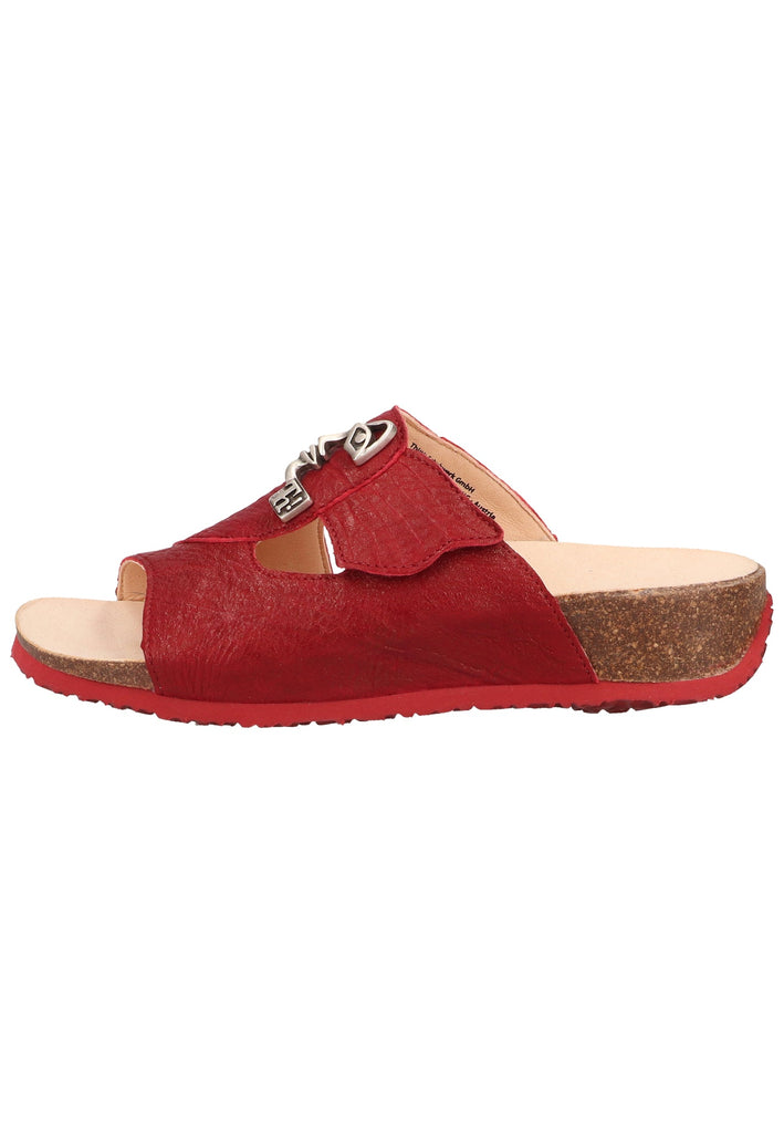 Think! Pantoletten Glattleder Cherry