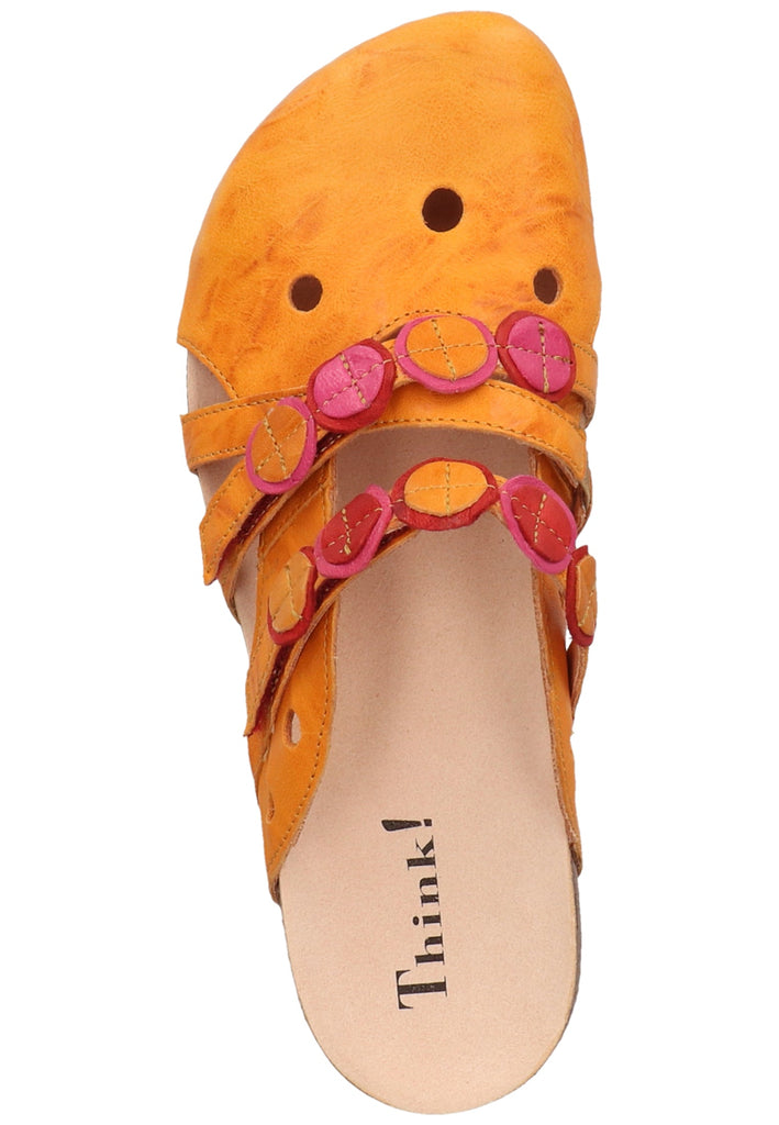 Think! Pantoletten Glattleder Gelb