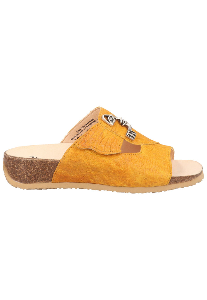 Think! Pantoletten Glattleder Gelb