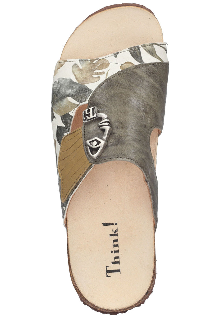 Think! Pantoletten Glattleder Grün