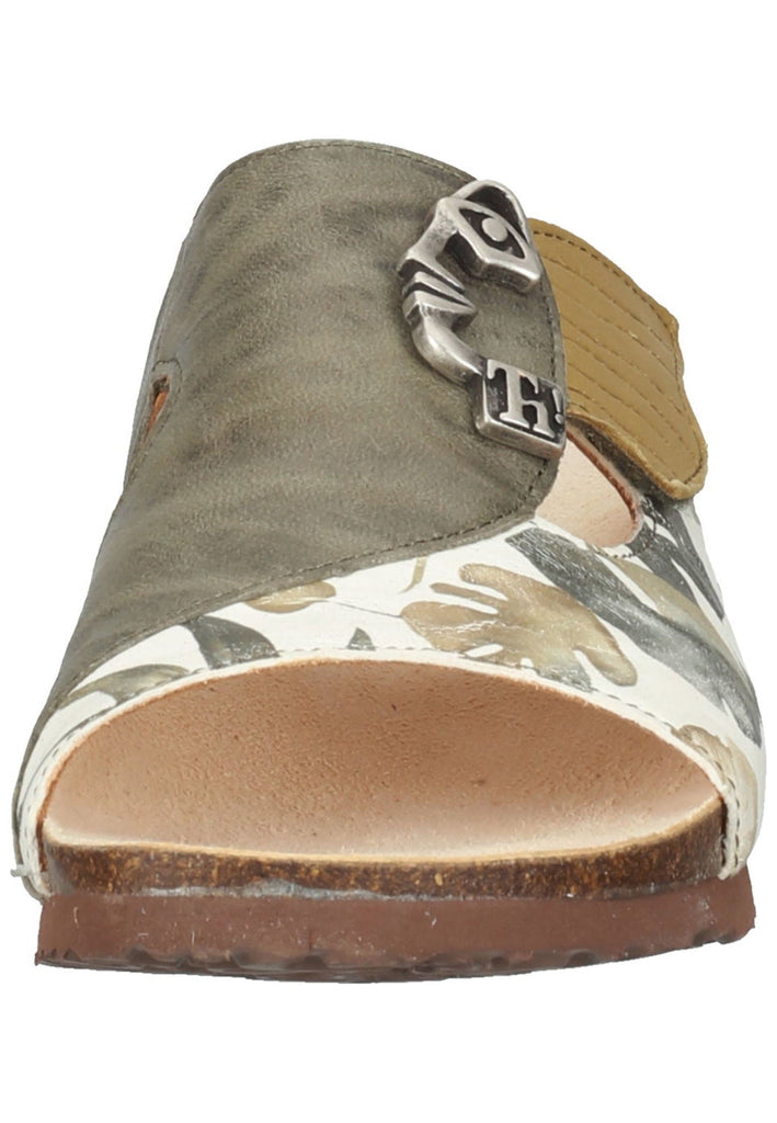 Think! Pantoletten Glattleder Grün