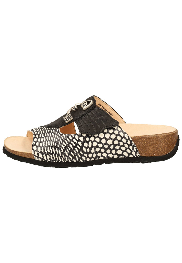 Think! Pantoletten Glattleder Schwarz