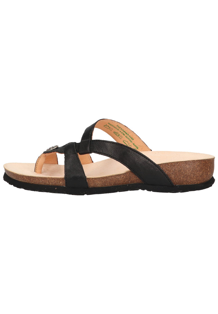 Think! Pantoletten Glattleder Schwarz