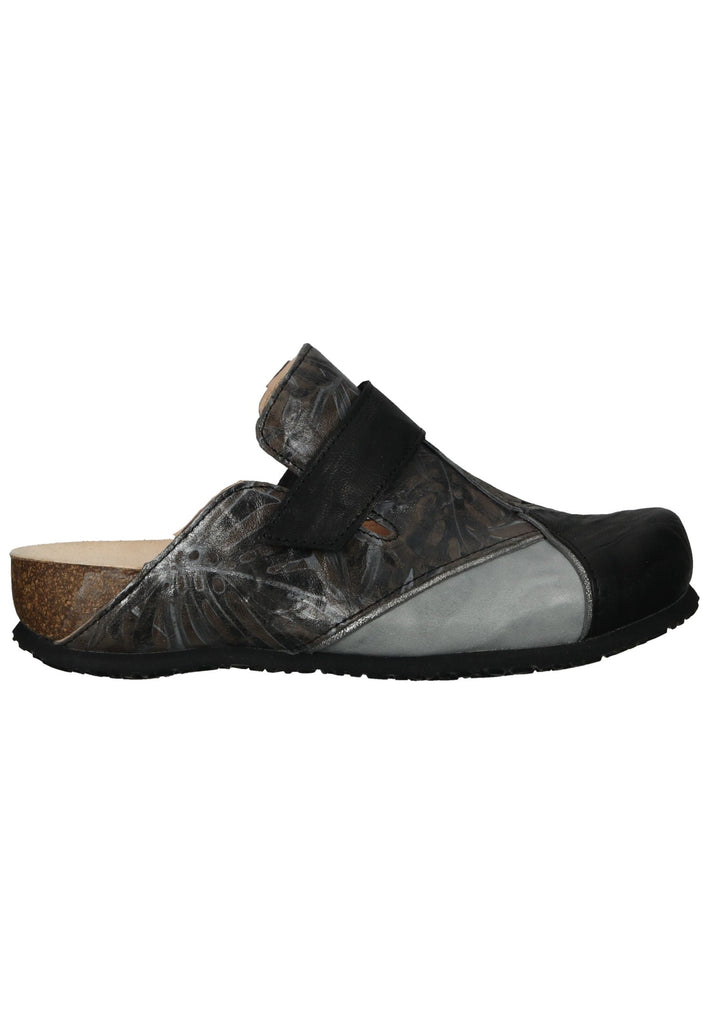 Think! Pantoletten Glattleder Schwarz Kombi