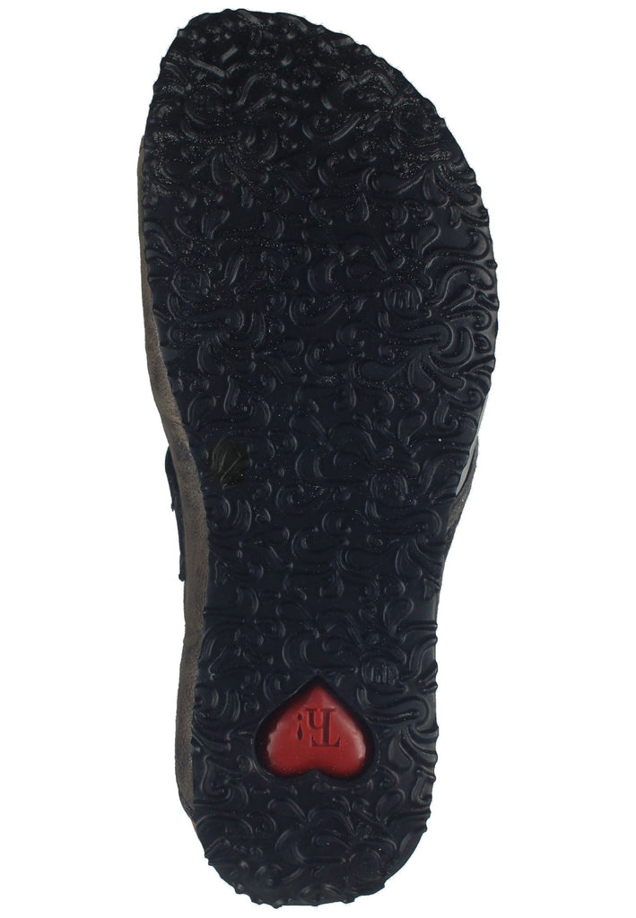 Think! Pantoletten Glattleder Schwarz Kombi