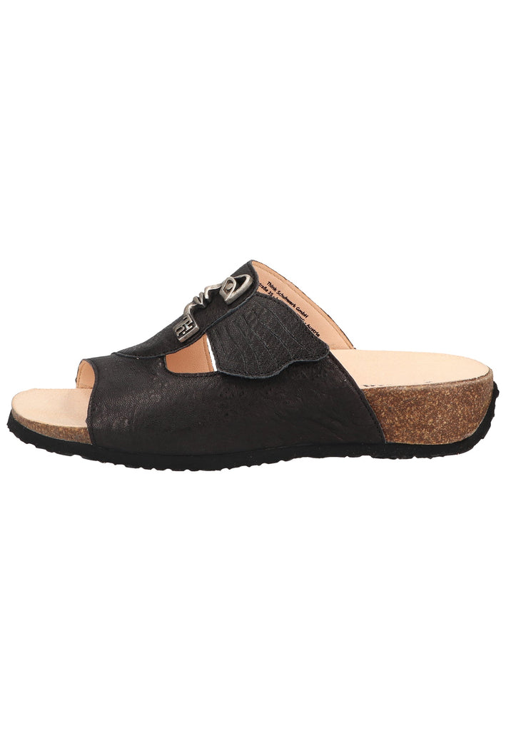 Think! Pantoletten Glattleder Schwarz/Schwarz