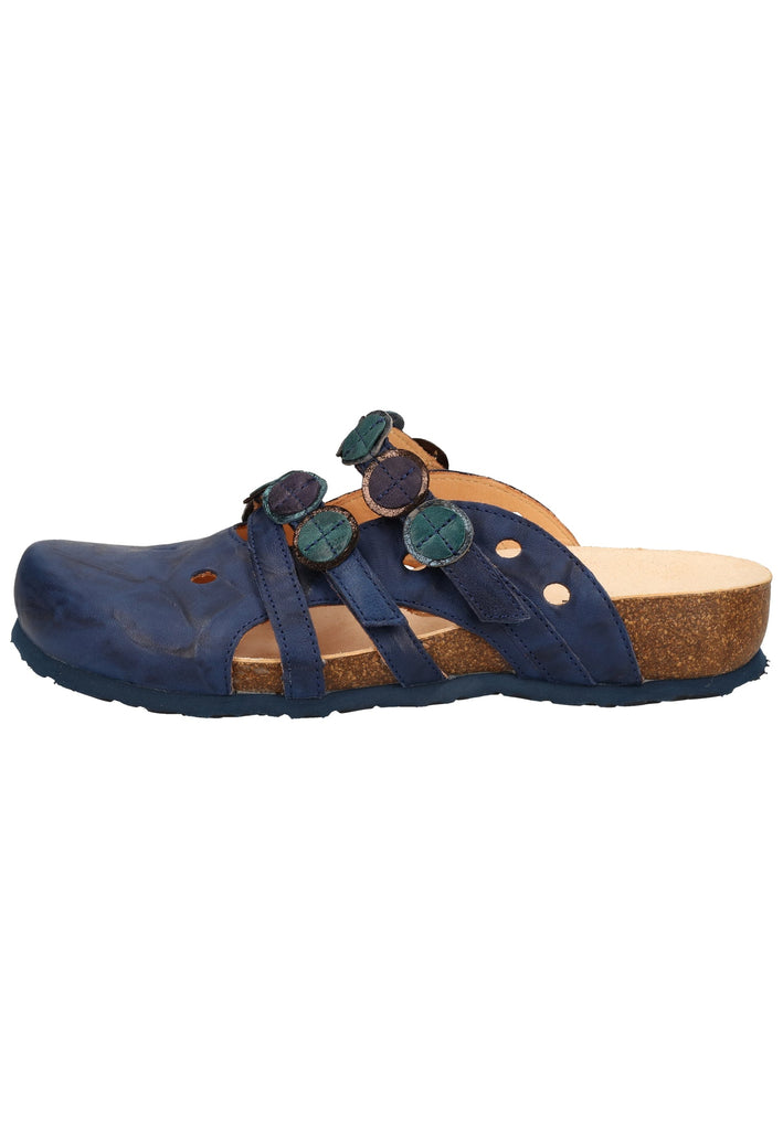 Think! Pantoletten Leder Blau