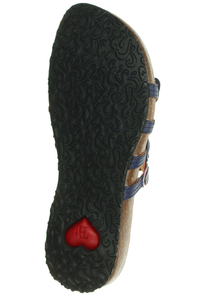 Think! Pantoletten Leder Blau/Multi