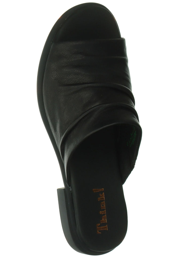 Think! Pantoletten Nappaleder Schwarz