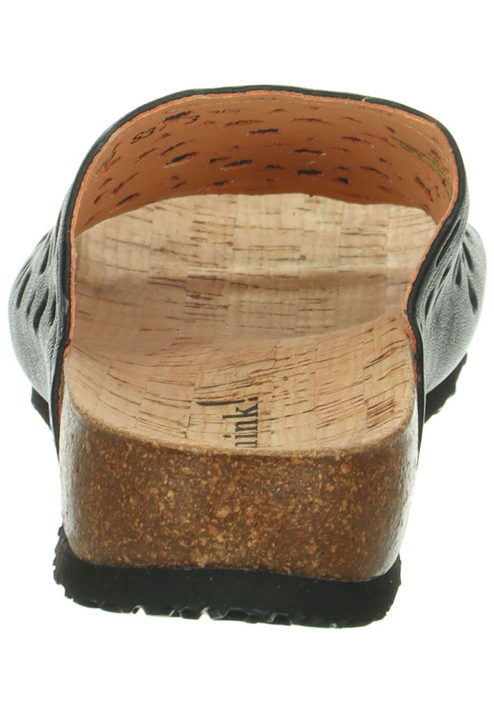 Think! Pantoletten Nappaleder Schwarz