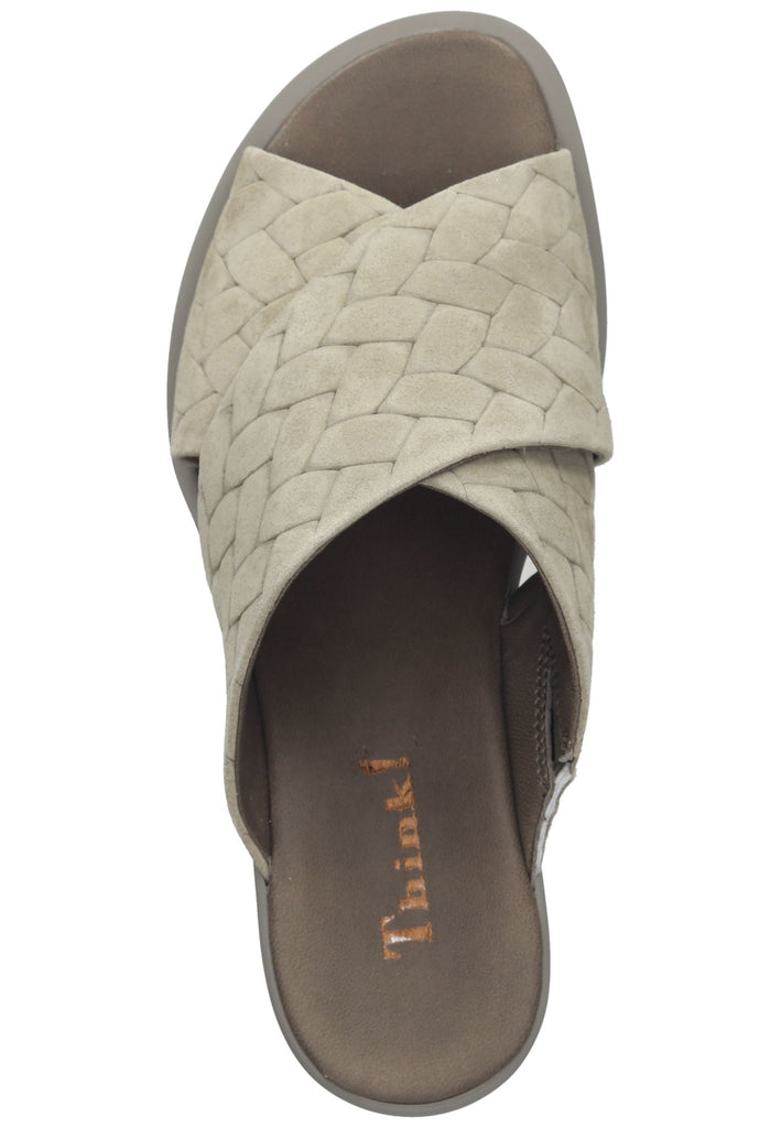 Pantoletten Think! Pantoletten Veloursleder Sage