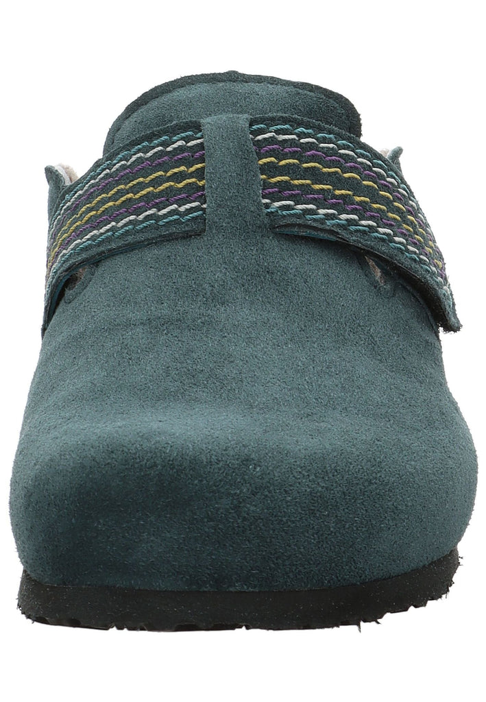 Think! Pantoletten Veloursleder Dunkelgrün