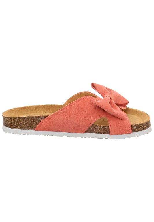 Think! Pantoletten Veloursleder Magenta
