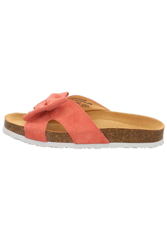 Think! Pantoletten Veloursleder Magenta