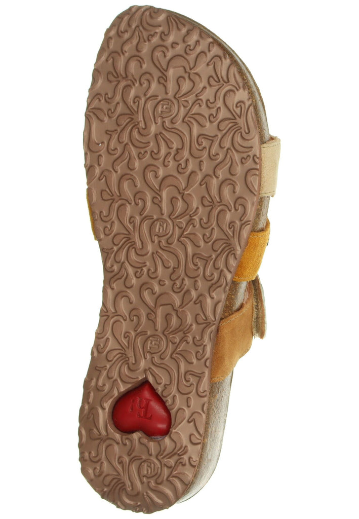 Think! Pantoletten Veloursleder Zimt