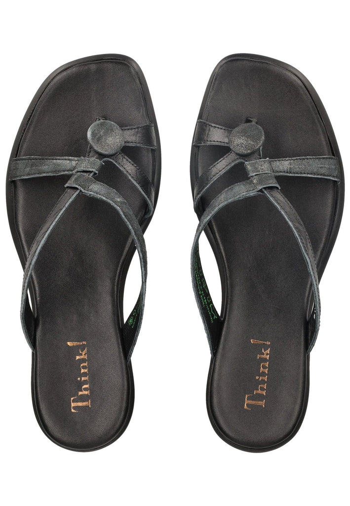 Think! Sandalen Leder Schwarz Kombi