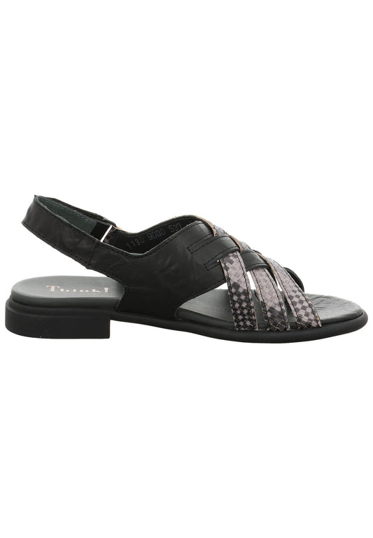 Think! Sandalen Leder Schwarz Kombi