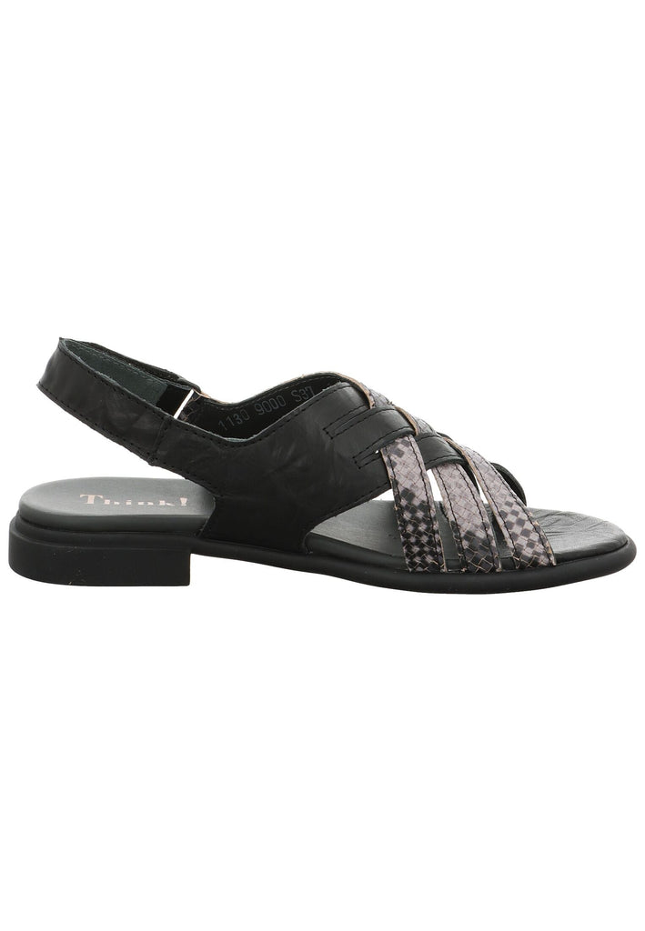 Think! Sandalen Leder Schwarz Kombi