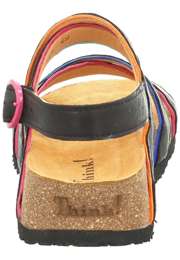 Think! Sandalen Leder Schwarz Kombi
