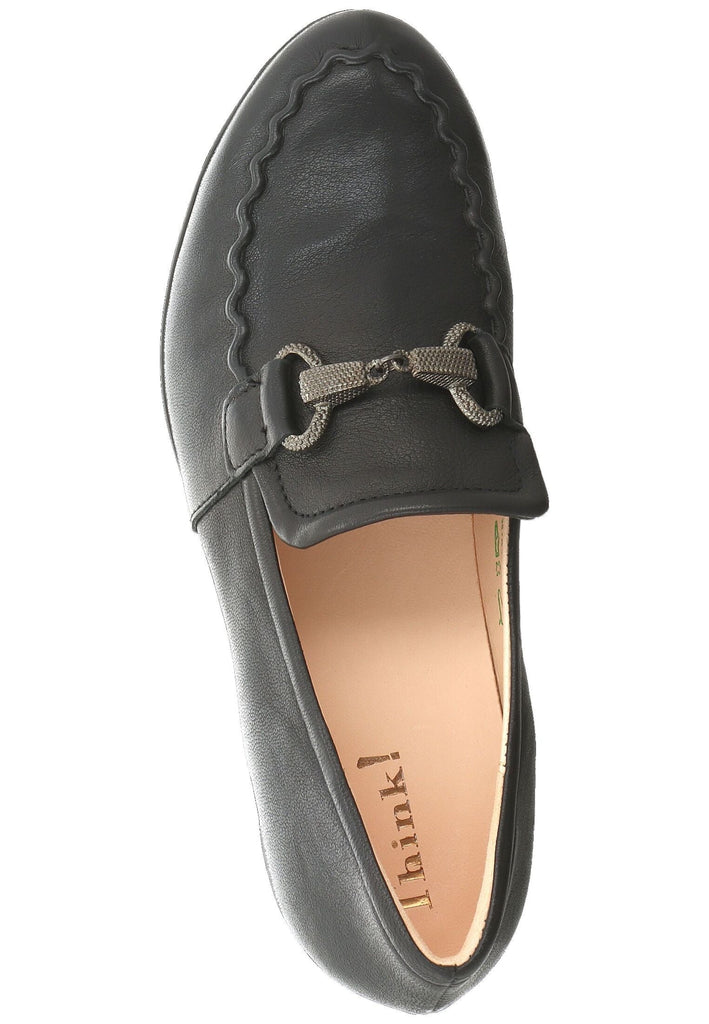 Think! Slipper Leder Schwarz