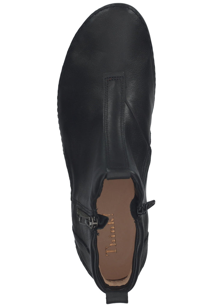 Think! Stiefelette Glattleder Schwarz Kombi