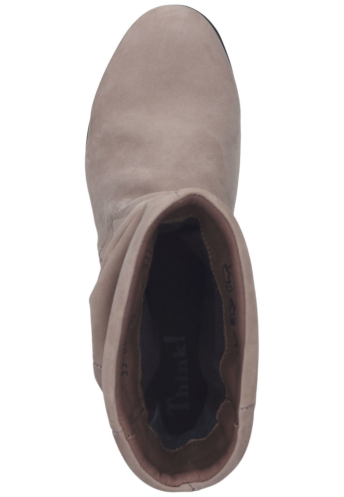 Think! Stiefelette Nubukleder Beige