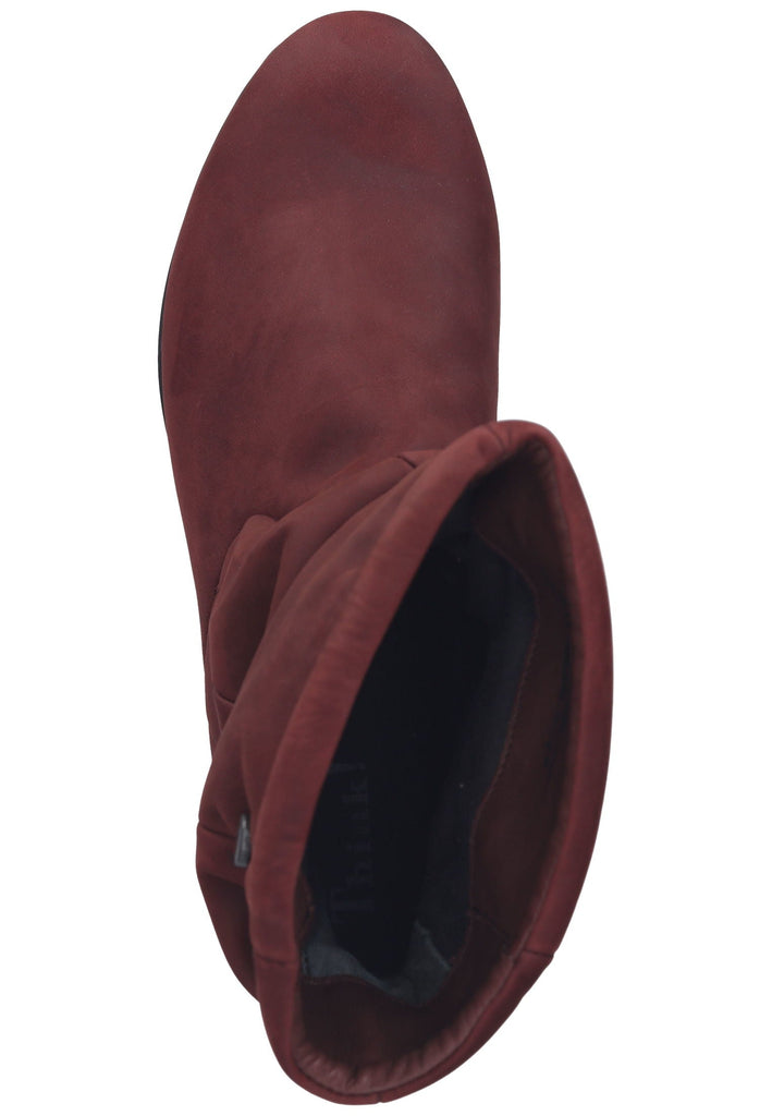 Think! Stiefelette Nubukleder Dunkelrot