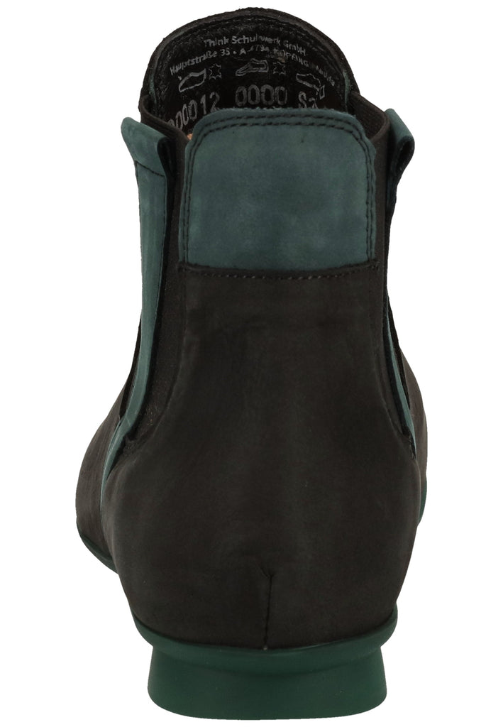 Think! Stiefelette Nubukleder Schwarz/Grün
