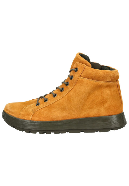 Think! Stiefelette Veloursleder Hellgelb