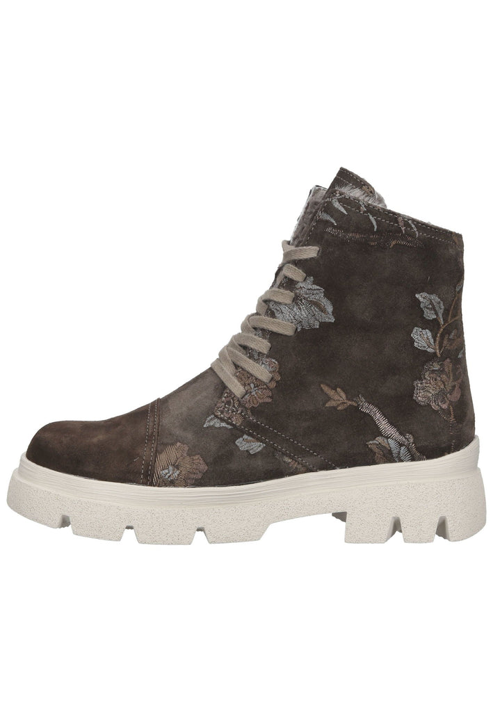 Stiefeletten Think! Stiefelette Veloursleder Dunkelbraun Warmfutter
