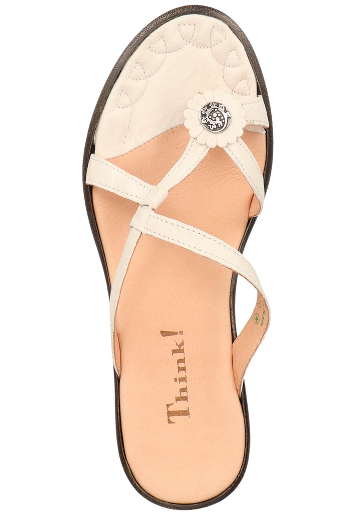 Think! Zehensteg Glattleder Beige