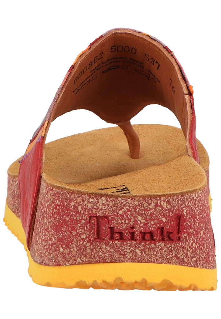 Think! Zehensteg Glattleder Rot