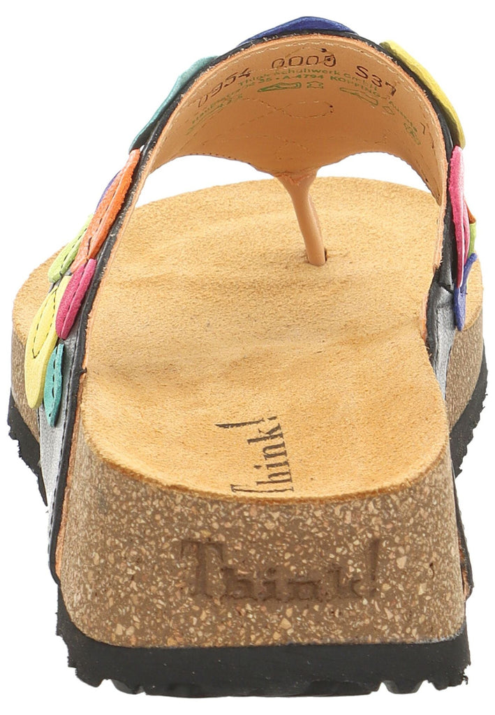 Think! Zehensteg Leder/Textil Schwarz Multi