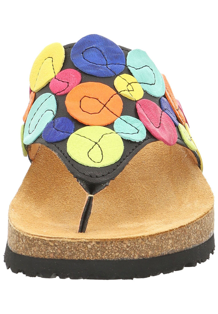 Think! Zehensteg Leder/Textil Schwarz Multi