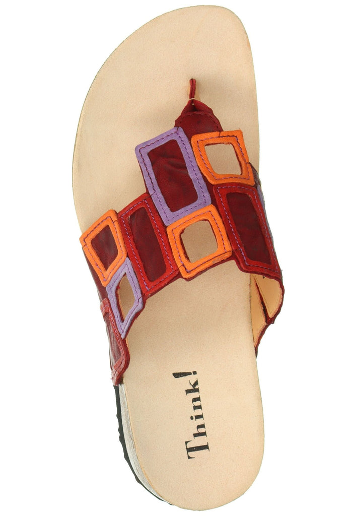 Think! Zehensteg Nappaleder Rot/Pink